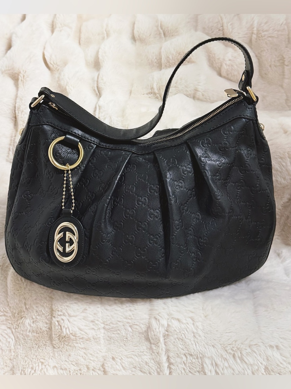 Gucci Guccissima Medium Sukey Hobo Bag
